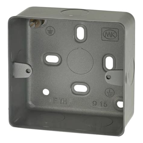 single gang metal pattress box|1 gang surface back box.